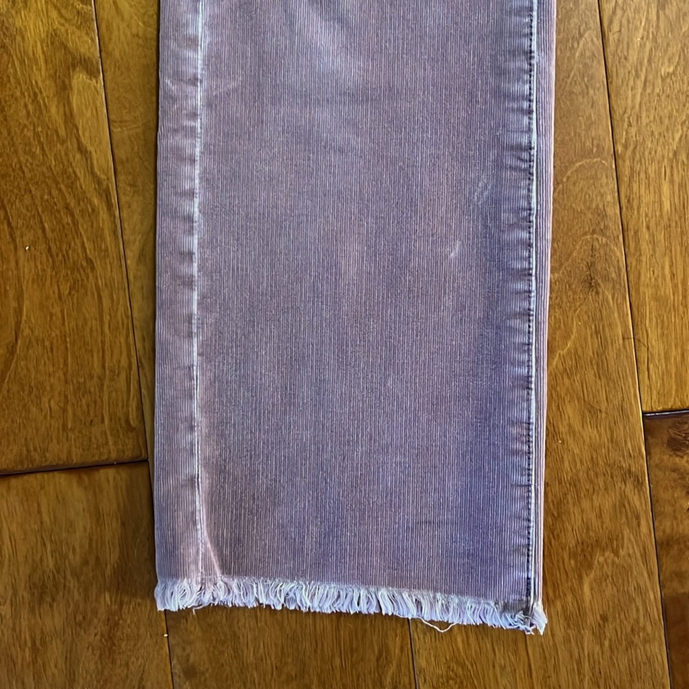 American Eagle Super Stretch Lavender Hi-Rise Crop Flare Jeans Size 2 Corduroy - Picture 7 of 12